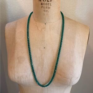 Vintage Glass Turquoise Beaded Necklace